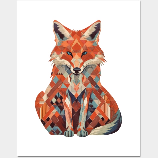 Spectrum Fox: Radiant Op Art Red Fox Wall Art by Unboxed Mind of J.A.Y LLC 